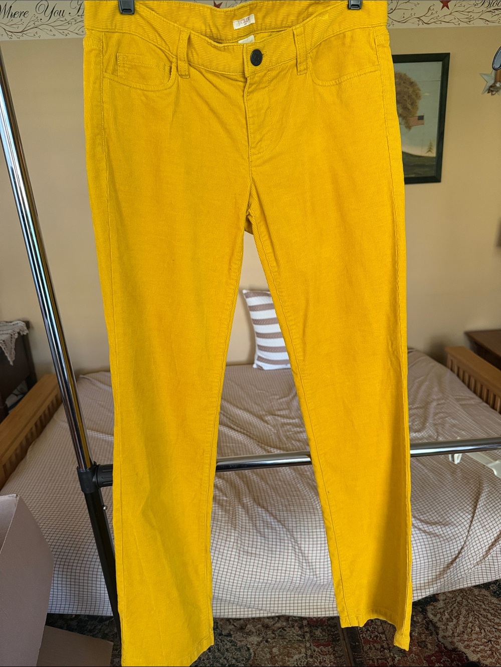 J. Crew Straight-Leg Corduroy Pants in Mustard Yellow